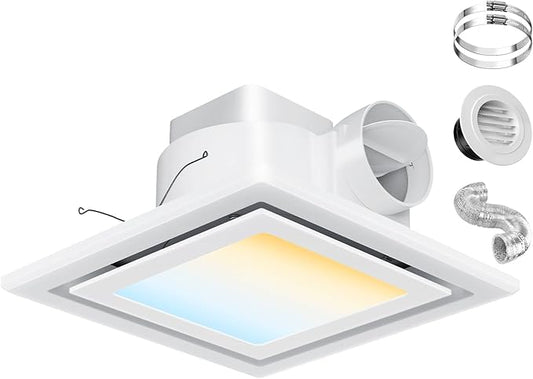 Bathroom Exhaust Fan with Light, 110 CFM 1.0 Sone Quiet Ceiling Mount Exhaust by sjzxuv