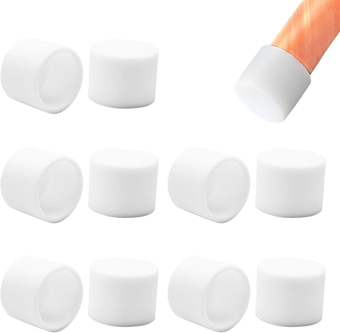 10 Pcs 1" Round Chair Leg Tips Caps, Silicone Rubber Furniture Leg Floor by BOPOREAE
