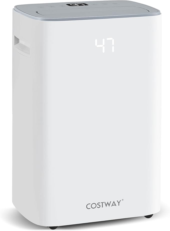 COSTWAY 52 Pint Dehumidifier for Basement, 3.3 FT Drain Hose, Clothes Drying by COSTWAY