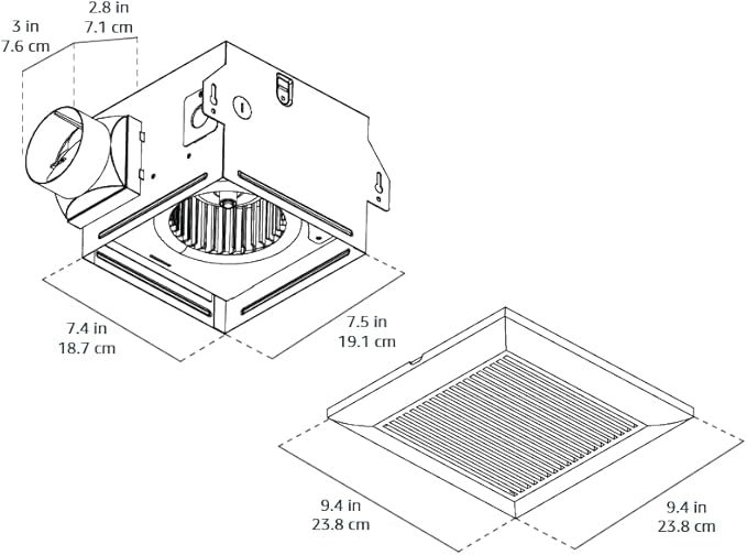 Amazon Basics AB-BV101 Air Ventilation Fan, Exhaust Fan, 70 CFM / 2.0 Sones - Image 8
