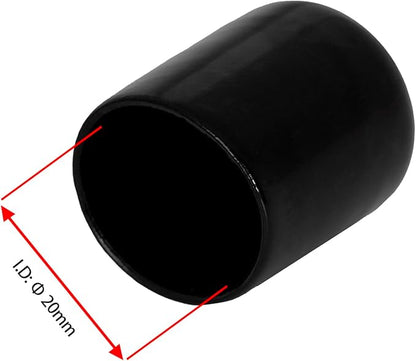 10 PCS Black Round Vinyl Rubber End Caps Kits, Flexible Screw Thread Protectors - Image 2