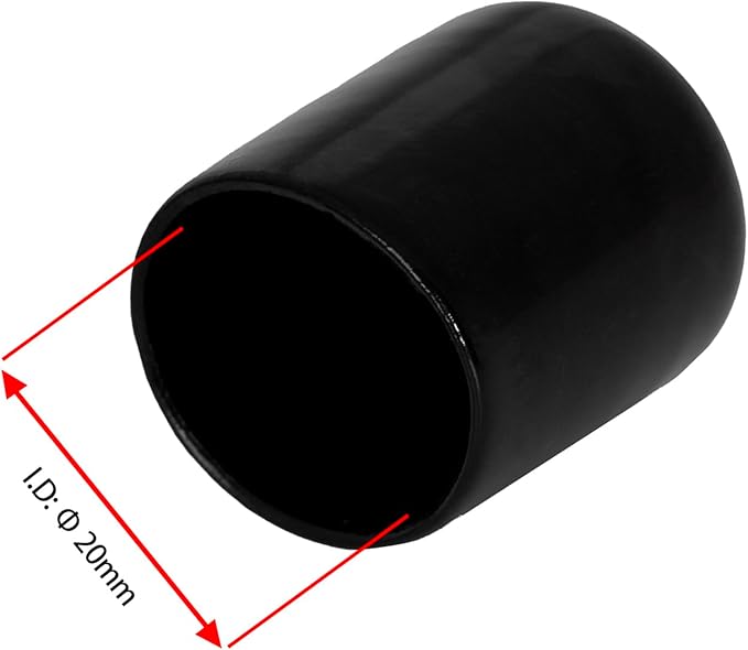 20 PCS Black Round Vinyl Rubber End Caps Kits, Flexible Screw Thread Protectors - Image 2