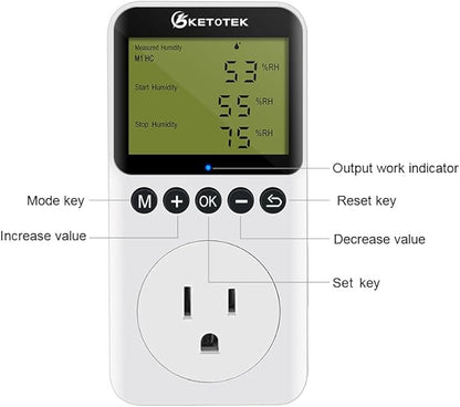KETOTEK Digital Humidity Controller Outlet Plug - Image 3