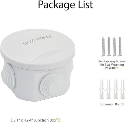 LeMotech Junction Box, ABS Plastic IP55 Water Resistant and Dustproof, - Image 9