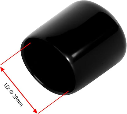 10 PCS Black Round Vinyl Rubber End Caps Kits, Flexible Screw Thread Protectors - Image 2