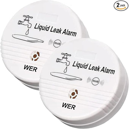 WER Water Leak Alarm Sensor, Battery Operated Leak Alert, 90dB Water Detector by WER