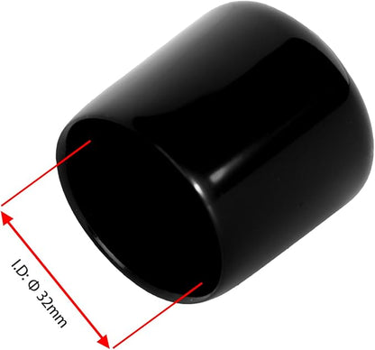 10 PCS Black Round Vinyl Rubber End Caps Kits, Flexible Screw Thread Protectors - Image 2