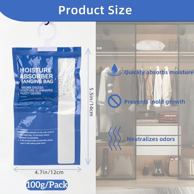 Dehumidifier Bags Hanging Moisture Absorbers – 4 Packs Dehumidifiers - Image 8