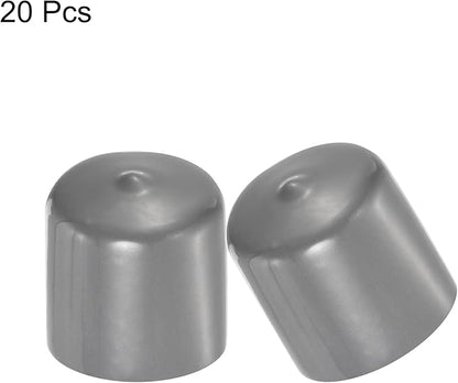 uxcell 20pcs Rubber End Caps 39mm ID Vinyl Cap Cover Screw Protectors Dark Grey - Image 2
