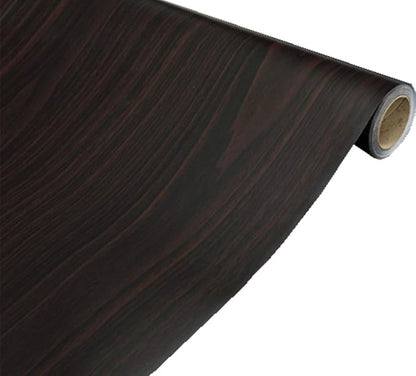 Teemall Black Brown Wood Grain Contact Paper Self Adhesive Shelf Liner Dresser by Teemall