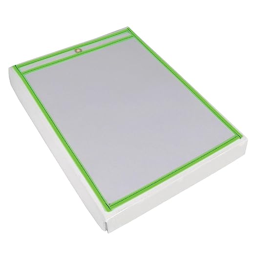 Box USA Neon Stitched Job Ticket Holders, Top Loading, 9 x 12", Reusable Vinyl by BOXUSA