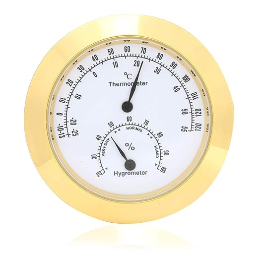 Guitar Violin Thermometer Hygrometer, Alloy Meter Temperature and Humidity by Aramox