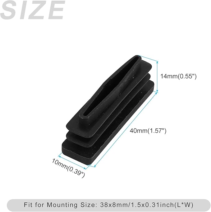 METALLIXITY Rectangle End Caps 24Pcs, Plastic Rectangle Tube Inserts Threaded - Image 2