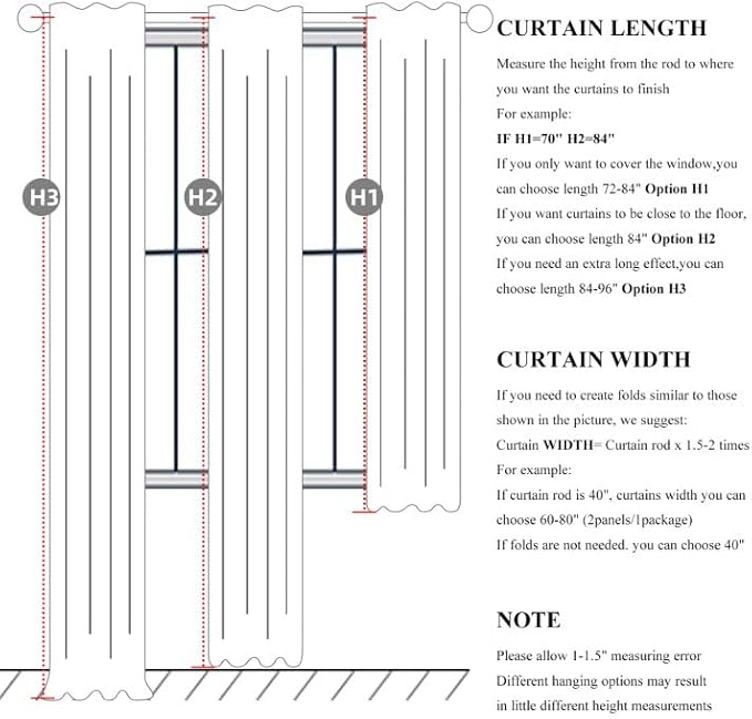 Large Window Room Darkening Curtains 108 Inches Long, Heavy Duty Thermal - Image 3