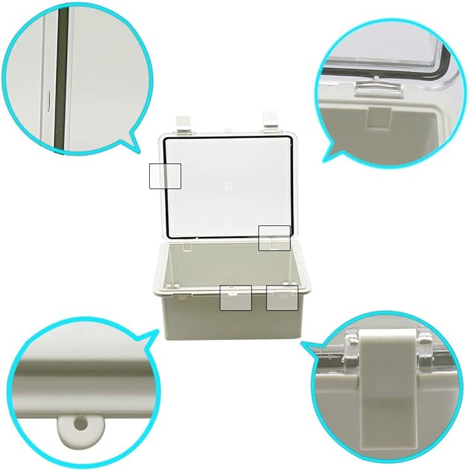 Zulkit Junction Box ABS Plastic Waterproof IP65 Electrical Boxes Hinged Shell - Image 8