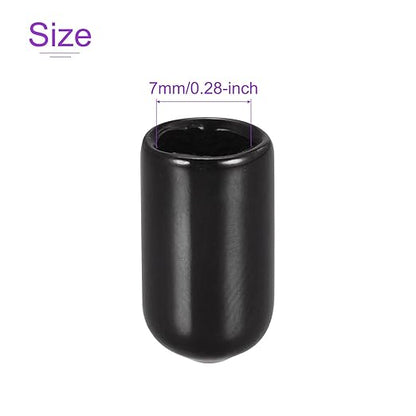 DMiotech 100 Pack 7mm ID Black Screw Thread Protectors Rubber End Caps Bolt - Image 4