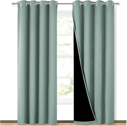 NICETOWN 100% Blackout Curtains 84 inches Long, Seafoam Green, 52 inches Wide by NICETOWN