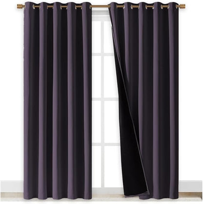 NICETOWN 100% Blackout Window Curtain Panels, 2 Pieces, Cold and Full Light - Image 2
