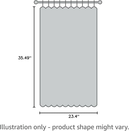 Home Queen White Waffle Bathroom Window Curtains, Water Repellent Rod Pocket - Image 10