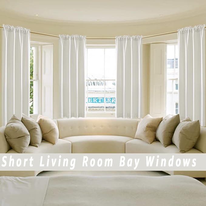 42 Inch Length Short Curtains, Cream Colored Blackout Curtains - Image 4