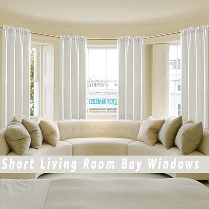 42 Inch Length Short Curtains, Cream Colored Blackout Curtains - Image 4