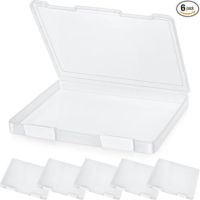 PerKoop 6 Pcs Clear Paper Storage Box A4 Plastic File Box Document Paper by PerKoop