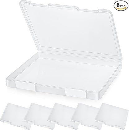 PerKoop 6 Pcs Clear Paper Storage Box A4 Plastic File Box Document Paper by PerKoop