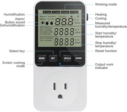 Humidity Controller Outlet 16A Direct Output Hygrometer Humidity Control Switch - Image 4