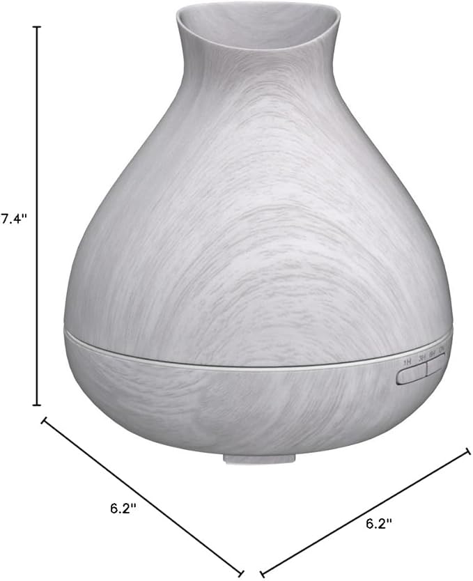 BZseed Aromatherapy Essential Oil Diffuser 550ml 12 Hours White Wood Grain - Image 10