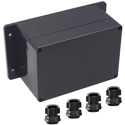 Junction Box IP65 Waterproof ABS Plastic Electrical Project Case Power Junction by Otdorpatio