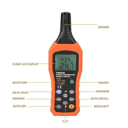 Digital Humidity and Temperature Meter MS6508 Handheld Portable Thermometer - Image 2
