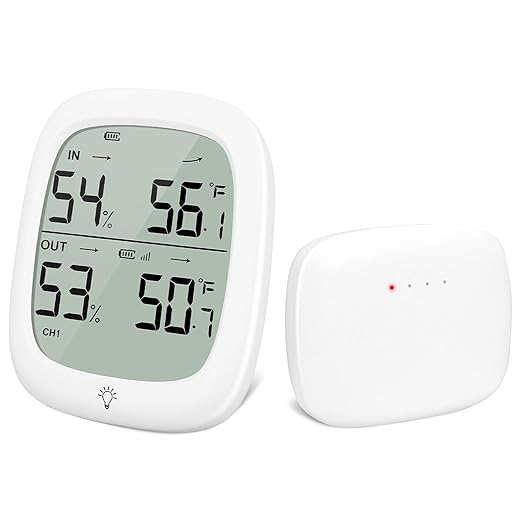 Indoor Outdoor Thermometer Wireless, Outside Digital Thermometer Humidity by RUIKORING