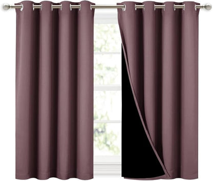 NICETOWN Dry Rose 100% Blackout Curtains 45 inches Long, 2 Thick Layers by NICETOWN