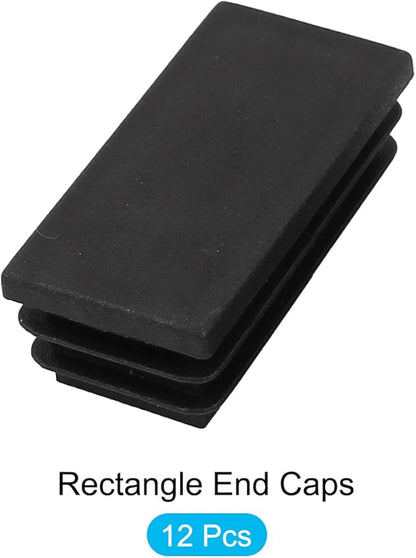 METALLIXITY Rectangle End Caps 12Pcs, Plastic Rectangle Tube Inserts Threaded - Image 5