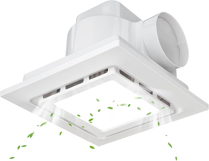 10" Bathroom Exhaust Fan with Light Ultra Quiet Ventilation Fan Combo 1.0 Sone by TOYOUSEA