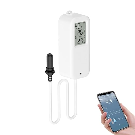 Aquarium Thermometer, Smart Fish Tank Thermometer App Monitor, Free Data Export by Chatthen