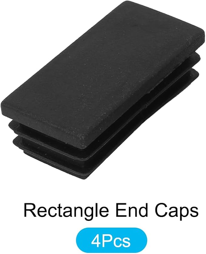 METALLIXITY Rectangle End Caps 4Pcs, Plastic Rectangle Tube Inserts Threaded - Image 5