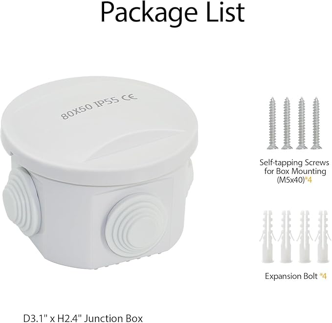 LeMotech Junction Box, ABS Plastic IP55 Water Resistant and Dustproof, - Image 9