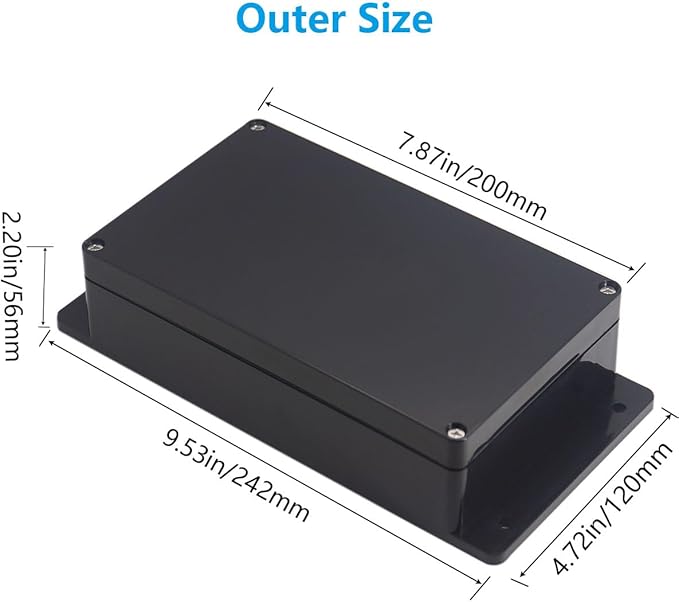 Outdoor Waterproof Junction Box IP67 Project Box ABS Black Electrical Boxes - Image 2