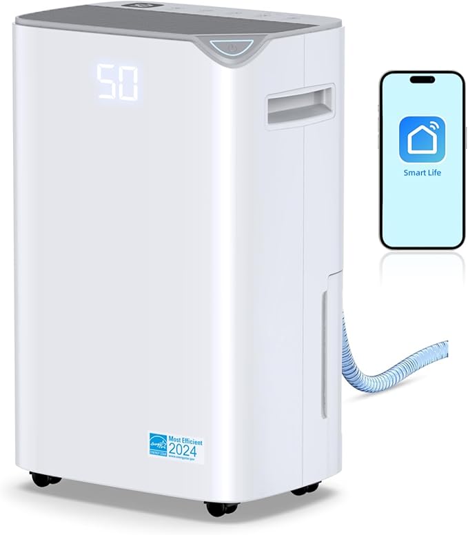3000 Sq.Ft Wi-Fi Dehumidifiers for Home, 34 Pints Energy Star Certified Smart by BBianLyy