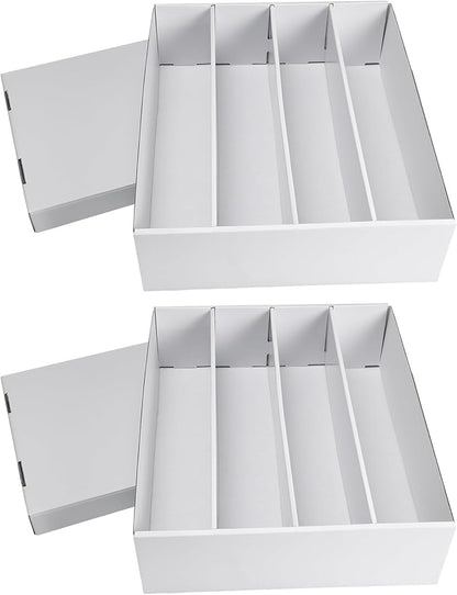 RLAVBL 2-Pack 3200 Count Trading Card Storage Box, 4 Row Cardboard Card Boxes by RLAVBL