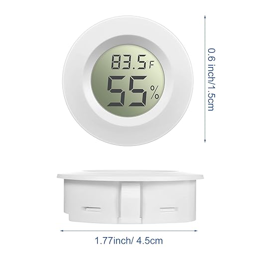 Weewooday 8 Pcs Mini Hygrometer Thermometer Round Digital Humidity Gauge - Image 2