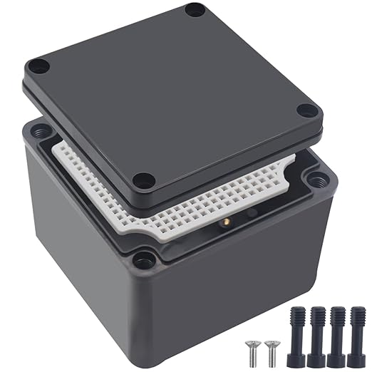 Junction Box, IP67 Waterproof ABS Black Project Box by Otdorpatio