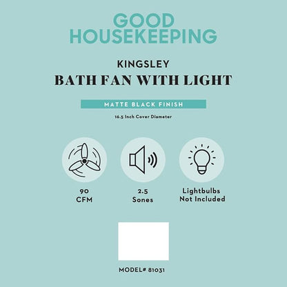 Good Housekeeping Kingsley Decorative 90 CFM 2.5 Sones Bathroom Ventilation - Image 3