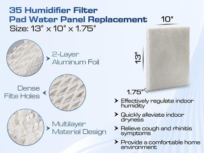 4 Pack 35 Water Panel Humidifier Filter Replacement 10" x 13" - Image 2