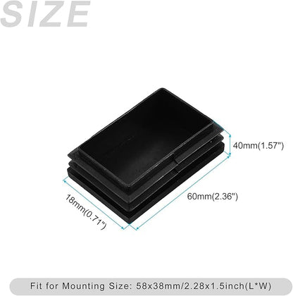 METALLIXITY Rectangle End Caps 10Pcs, Plastic Rectangle Tube Inserts Threaded - Image 2