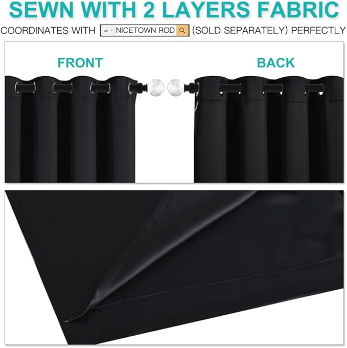 NICETOWN Complete 100% Blackout Curtains, Thermal Insulated & Energy Efficiency - Image 4