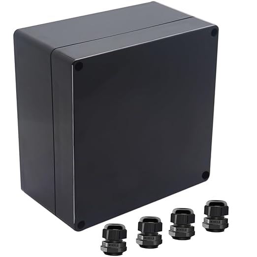 Junction Box IP65 Waterproof ABS Plastic Electrical Project Case Power Junction by Otdorpatio