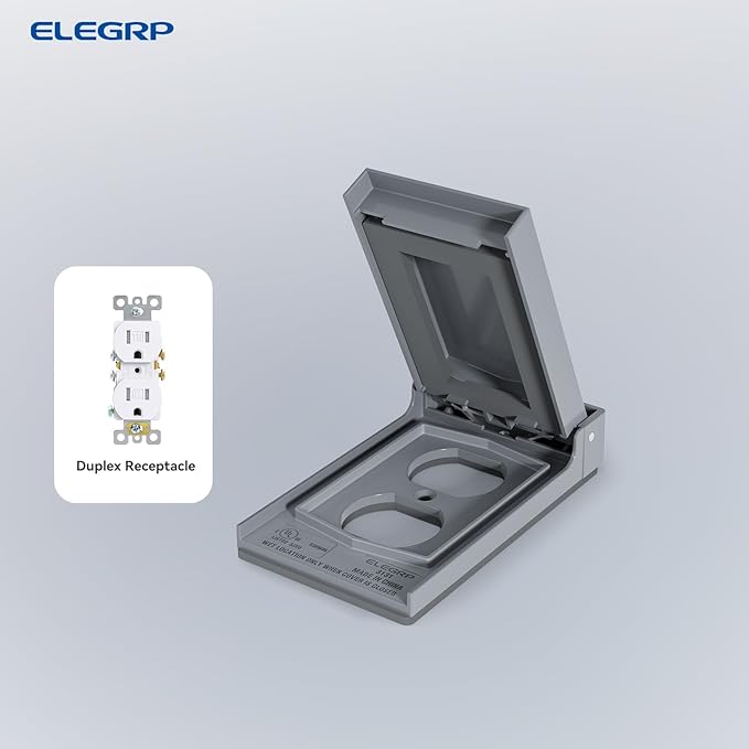 ELEGRP Vertical Outdoor Cover for Duplex Receptacles, Weatherproof Wall Plate - Image 4