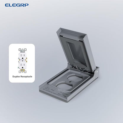 ELEGRP Vertical Outdoor Cover for Duplex Receptacles, Weatherproof Wall Plate - Image 4